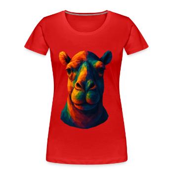 WPAP Style Animals - Camel Portrait - Women's Premium Organic T-Shirt - red - Front - Mia (176cm)