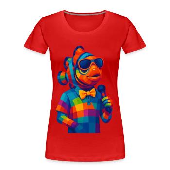 WPAP Polygon Style Animals - Clownfish with Bow Tie - Women's Premium Organic T-Shirt - red - Front - Mia (176cm)