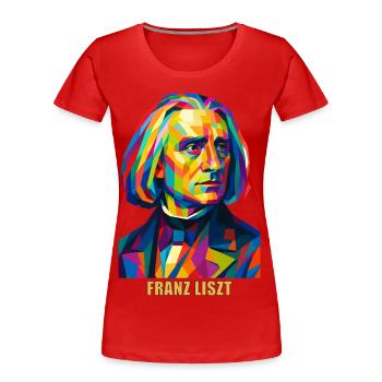 WPAP Polygon Porträt Franz Liszt Komponist - Frauen Premium Bio T-Shirt - Rot - Vorne - Mia (176cm)