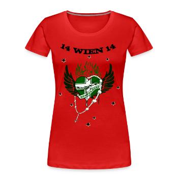 Hütteldorf - Frauen Premium Bio T-Shirt - Rot - Vorne - Mia (176cm)