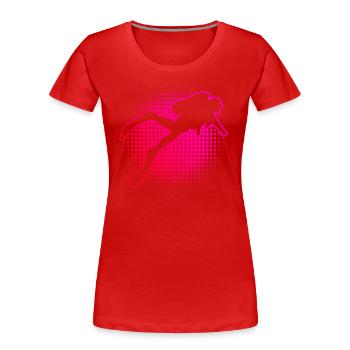 Plongée Plongée sous-marine Plongée sous-marine Plongeurs - T-shirt bio Premium Femme - rouge - Devant - Mia (176cm)
