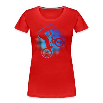 bmx jungen bmx fahrrad Herren bmx Radfahren - Frauen Premium Bio T-Shirt - Rot - Vorne - Mia (176cm)