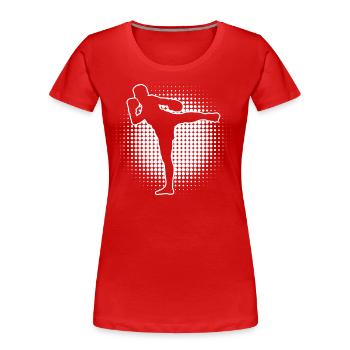 Boxeur thaïlandais Boxe thaïlandaise Muay Thai Boxe thaïlandaise Boxe thaïlandaise - T-shirt bio Premium Femme - rouge - Devant - Mia (176cm)