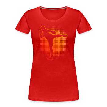 Boxe Thaïlandaise Femmes Boxe Thaï Boxeur Thaï Boxe Thaï - T-shirt bio Premium Femme - rouge - Devant - Mia (176cm)