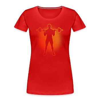 Fitness, Strength Training, Cardio, Weightlifting - Women's Premium Organic T-Shirt - red - Front - Mia (176cm)