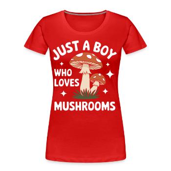 Champignons Champignons Champignon Champignon - T-shirt bio Premium Femme - rouge - Devant - Mia (176cm)