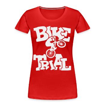 Balance und Kontrolle Bike Trial - Frauen Premium Bio T-Shirt - Rot - Vorne - Mia (176cm)