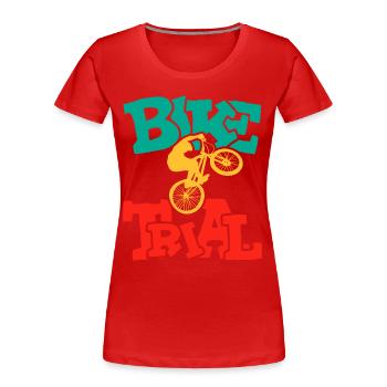 Balance und Kontrolle Bike Trial - Frauen Premium Bio T-Shirt - Rot - Vorne - Mia (176cm)