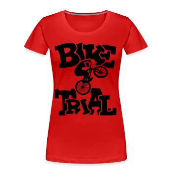 Balance und Kontrolle Bike Trial - Frauen Premium Bio T-Shirt - Rot - Vorne - Mia (176cm)