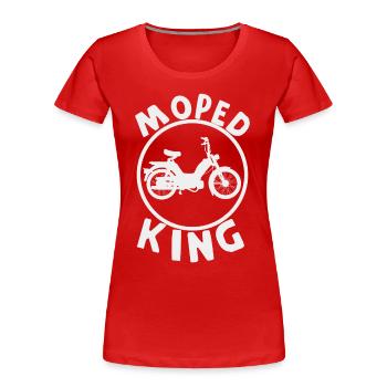 Moped König - Frauen Premium Bio T-Shirt - Rot - Vorne - Mia (176cm)