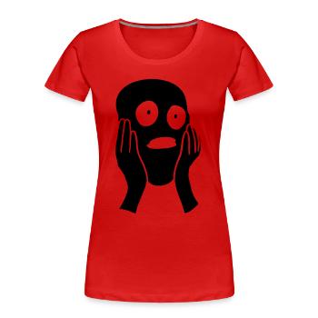 Visage de la peur - T-shirt bio Premium Femme - rouge - Devant - Mia (176cm)