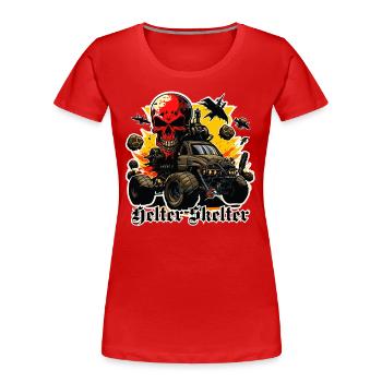 Monstertruck mit Totenkopf und voller Zerstörung - Frauen Premium Bio T-Shirt - Rot - Vorne - Mia (176cm)