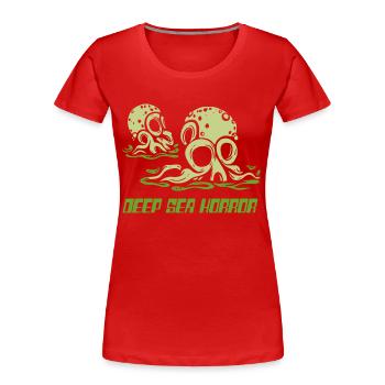 Deep Sea Horror Tentacles - Women's Premium Organic T-Shirt - red - Front - Mia (176cm)