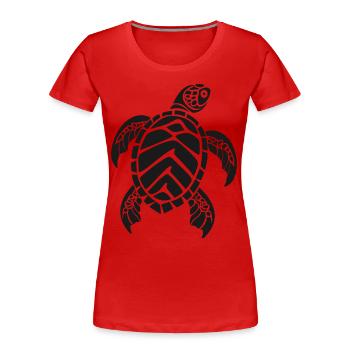 Tortue marine - T-shirt bio Premium Femme - rouge - Devant - Mia (176cm)
