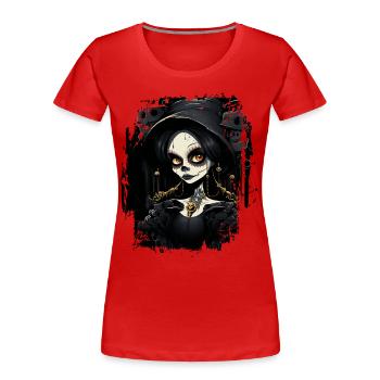 Jolie fille gothique - T-shirt bio Premium Femme - rouge - Devant - Mia (176cm)