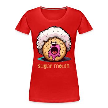 afro donut jam sugar mouth - Women's Premium Organic T-Shirt - red - Front - Mia (176cm)