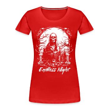Faucheuse de nuit sans fin - T-shirt bio Premium Femme - rouge - Devant - Mia (176cm)