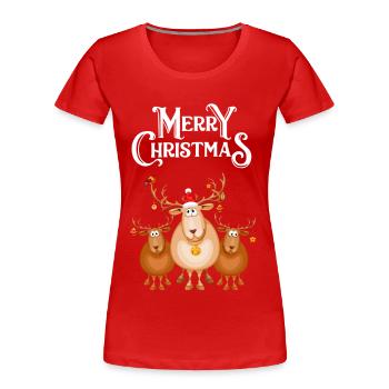 Merry Christmas - Frauen Premium Bio T-Shirt - Rot - Vorne - Mia (176cm)