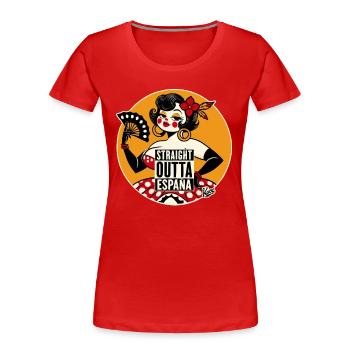 Danseuse de flamenco Bombshell Woman : Directement d’Espagne - T-shirt bio Premium Femme - rouge - Devant - Mia (176cm)