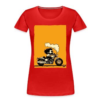 Ab auf den Highway - Motorrad Biker - Frauen Premium Bio T-Shirt - Rot - Vorne - Mia (176cm)