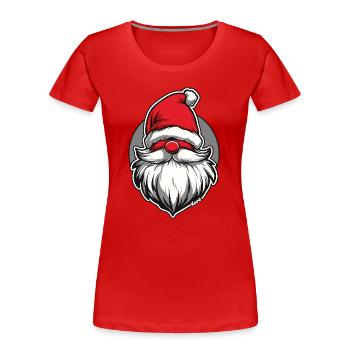 Le Père Noël en nain de jardin - T-shirt bio Premium Femme - rouge - Devant - Mia (176cm)