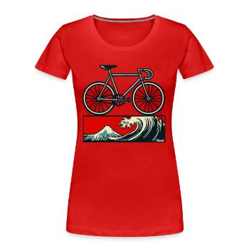 Japanisches Kanagawa Keirin Stahlbike Rennrad - Frauen Premium Bio T-Shirt - Rot - Vorne - Mia (176cm)