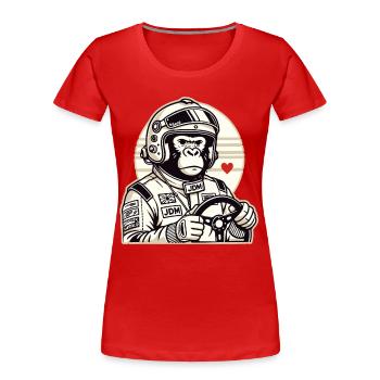 Tuner de course de voiture à plein régime JDM Racer Gorilla - T-shirt bio Premium Femme - rouge - Devant - Mia (176cm)