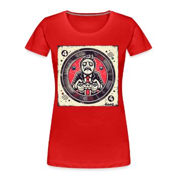 Gamer intense en costume et style rétro - T-shirt bio Premium Femme - rouge - Devant - Mia (176cm)