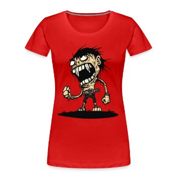 Homme des cavernes en colère affamé - T-shirt bio Premium Femme - rouge - Devant - Mia (176cm)