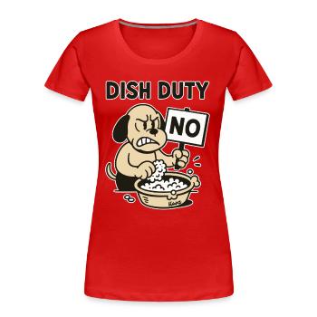 Cuisine Service de vaisselle et de vaisselle Le chien dit non - T-shirt bio Premium Femme - rouge - Devant - Mia (176cm)