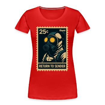 Return to Sender Gasmaske - Frauen Premium Bio T-Shirt - Rot - Vorne - Mia (176cm)