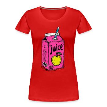 Knalliger Apfelsaft – Eine Packung Pop Art Saft - Frauen Premium Bio T-Shirt - Rot - Vorne - Mia (176cm)