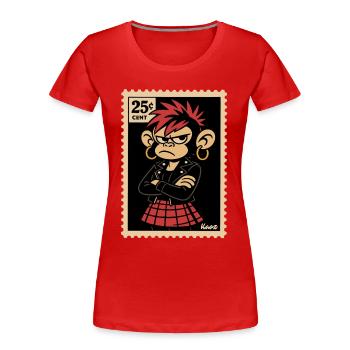 Punk singe fille en timbre look - T-shirt bio Premium Femme - rouge - Devant - Mia (176cm)