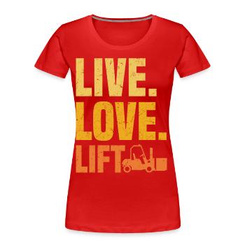 Gabelstaplerfahrer - Frauen Premium Bio T-Shirt - Rot - Vorne - Mia (176cm)