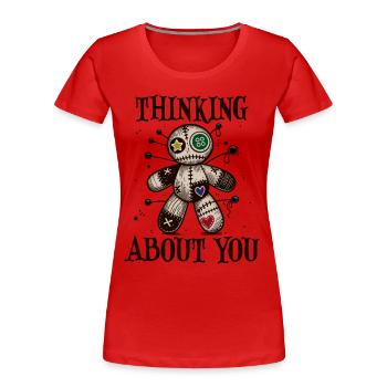 Je pense à toi, Voodoo Doll - T-shirt bio Premium Femme - rouge - Devant - Mia (176cm)