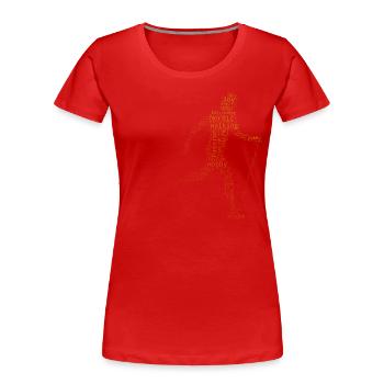 Walken Walker Walking Herren Nordic Walking - Frauen Premium Bio T-Shirt - Rot - Vorne - Mia (176cm)