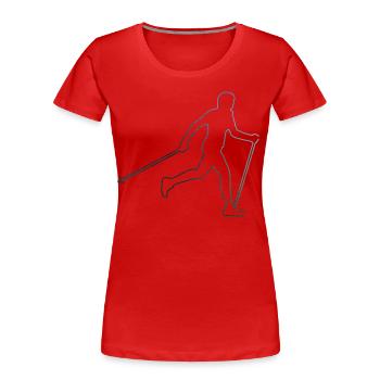Walken Walking Walker Damen Nordic Walking - Frauen Premium Bio T-Shirt - Rot - Vorne - Mia (176cm)