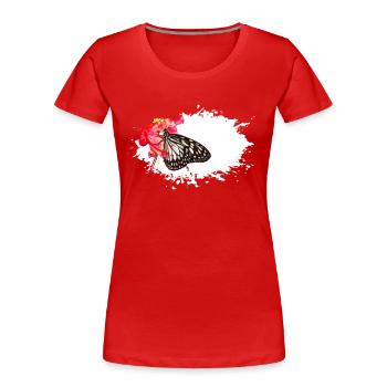 butterfly, Schmetterling - Frauen Premium Bio T-Shirt - Rot - Vorne - Mia (176cm)