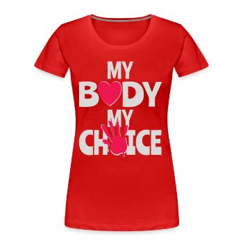 Mon corps Ma décision - T-shirt bio Premium Femme - rouge - Devant - Mia (176cm)