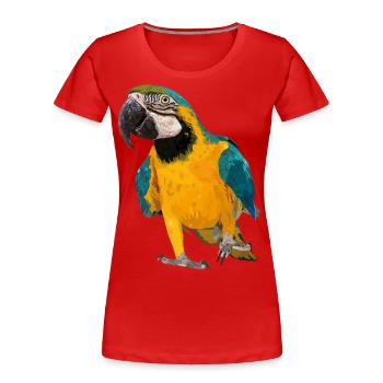 Ara ararauna - Women's Premium Organic T-Shirt - red - Front - Mia (176cm)