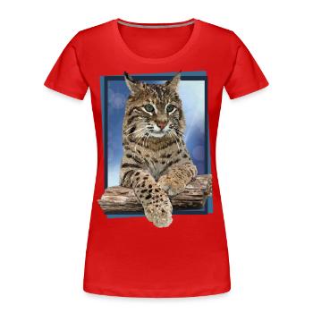 Lynx - T-shirt bio Premium Femme - rouge - Devant - Mia (176cm)