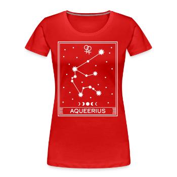 Aqueerius Lesbisch - Frauen Premium Bio T-Shirt - Rot - Vorne - Mia (176cm)