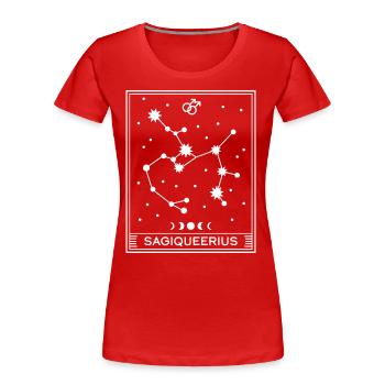 Sagiqueerius-Rüde - Frauen Premium Bio T-Shirt - Rot - Vorne - Mia (176cm)