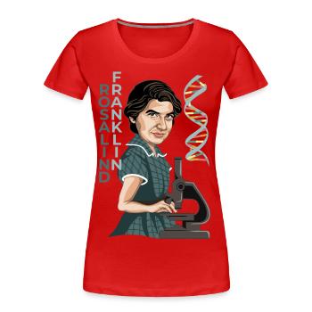 Rosalind Franklin - Women's Premium Organic T-Shirt - red - Front - Mia (176cm)