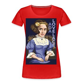 Ada Lovelace - T-shirt bio Premium Femme - rouge - Devant - Mia (176cm)