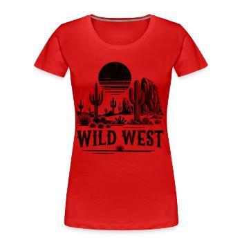 Wilder Westen - Frauen Premium Bio T-Shirt - Rot - Vorne - Mia (176cm)