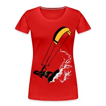 Kitesurfen und Wellen flex - Frauen Premium Bio T-Shirt - Rot - Vorne - Mia (176cm)
