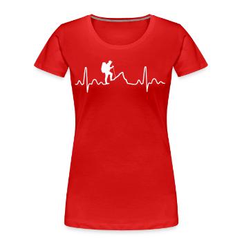 Hiking Heartbeat - T-shirt bio Premium Femme - rouge - Devant - Mia (176cm)