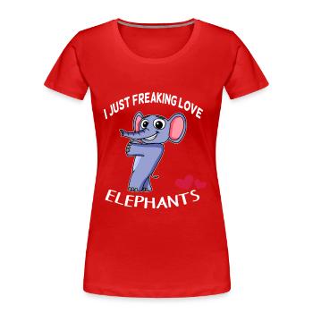 I love elephants - Women's Premium Organic T-Shirt - red - Front - Mia (176cm)