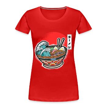 Ramen Bowl Wave Japanische Nudelsuppe - Frauen Premium Bio T-Shirt - Rot - Vorne - Mia (176cm)